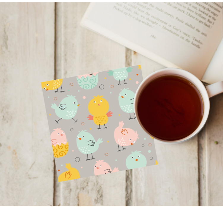 Glasunderlägg nördar färgglada fåglar - Tenstickers