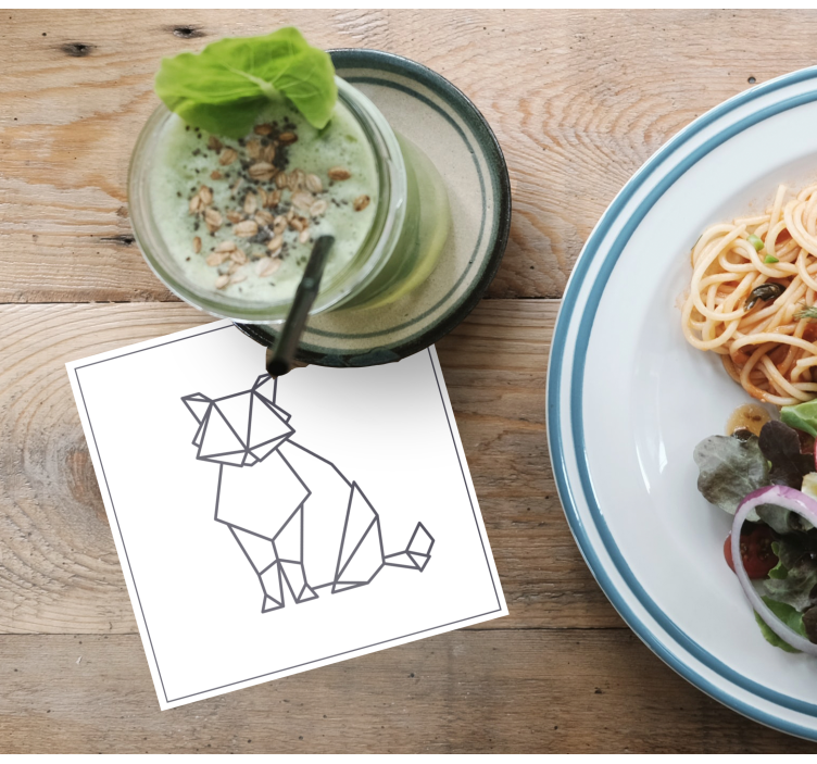 Glasunderlägg nördar geometrisk kattfigur - Tenstickers