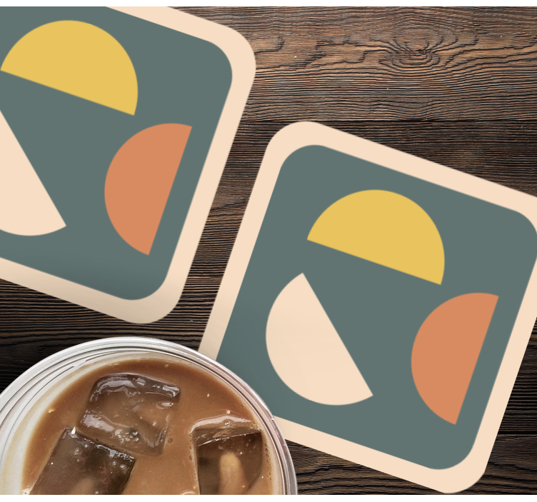 Glasunderlägg nördar geometriska färgformer - Tenstickers