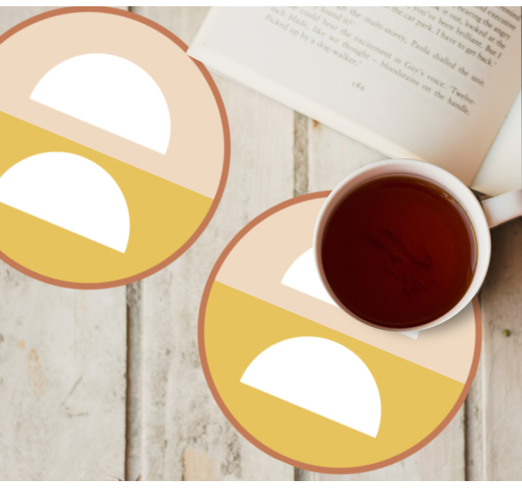 Glasunderlägg nördar geometriska halvcirklar - Tenstickers