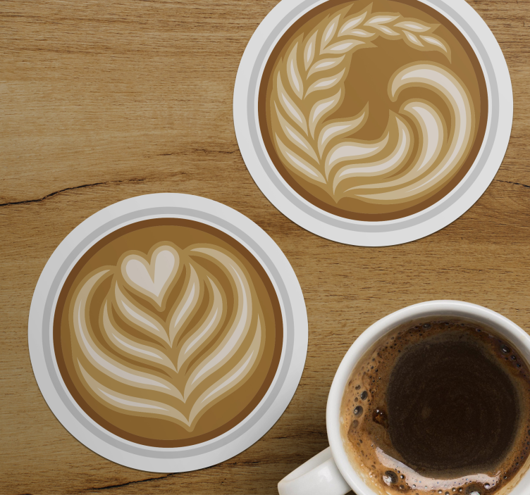 Glasunderlägg nördar latte art mönster - Tenstickers