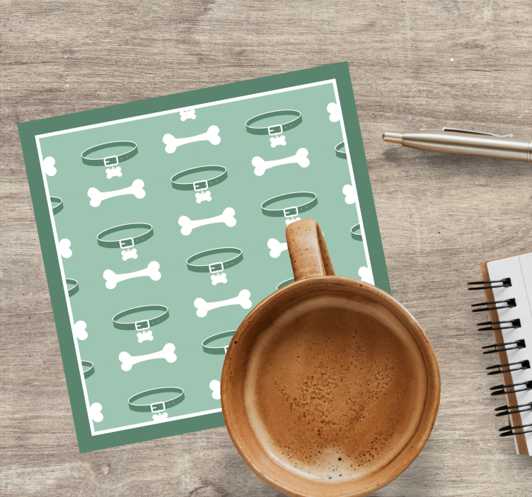 Glasunderlägg nördar lekfullt benmönster - Tenstickers