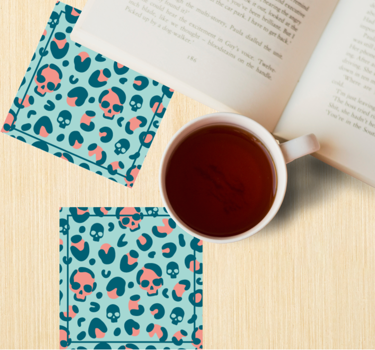 Glasunderlägg nördar med dödskallemönster - Tenstickers