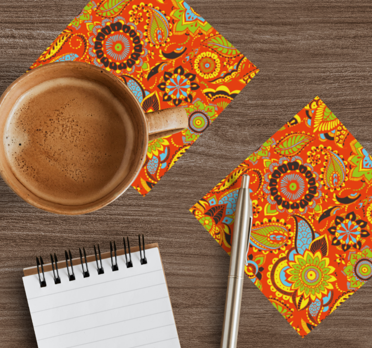 Glasunderlägg nördar med livfullt botaniskt mönster - Tenstickers