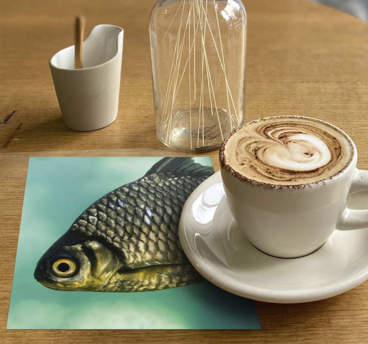Glasunderlägg nördar med realistiska fiskmotiv - Tenstickers
