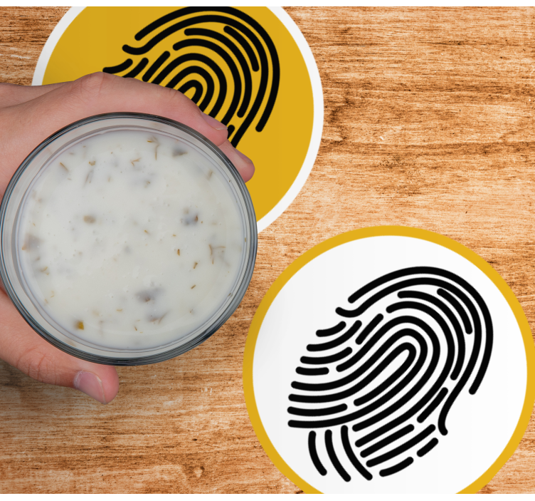 Glasunderlägg nördar med unika fingeravtrycksmotiv - Tenstickers