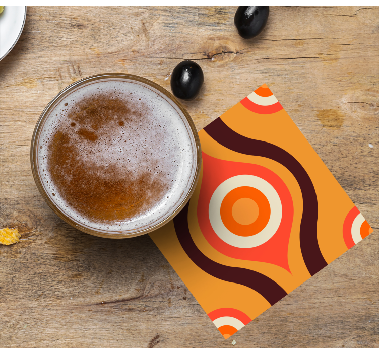 Glasunderlägg nördar retro cirkulärt mönster - Tenstickers