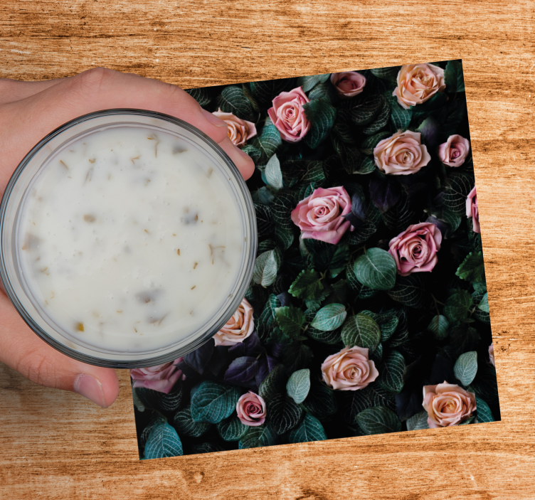 Glasunderlägg nördar romantiskt blommönster - Tenstickers