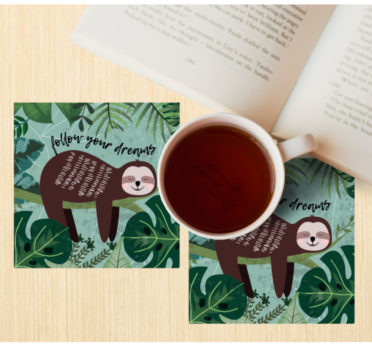 Glasunderlägg nördar sloth inspirerande citat - Tenstickers