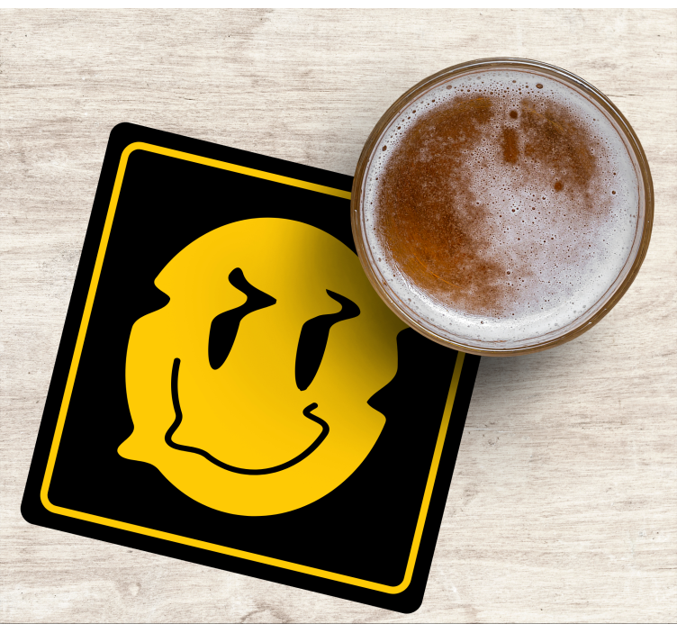 Glasunderlägg nördar smileyansikte - Tenstickers