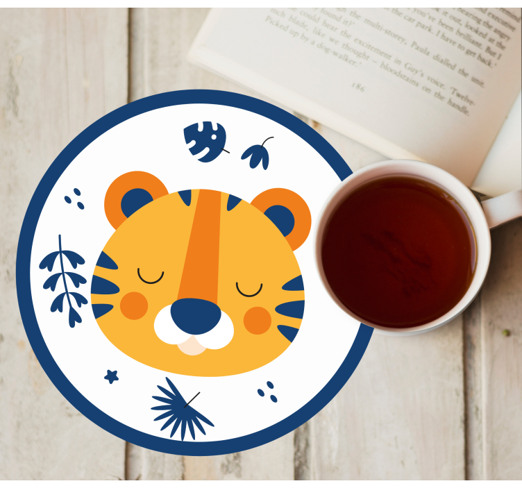 Glasunderlägg nördar söt tigeransikte - Tenstickers