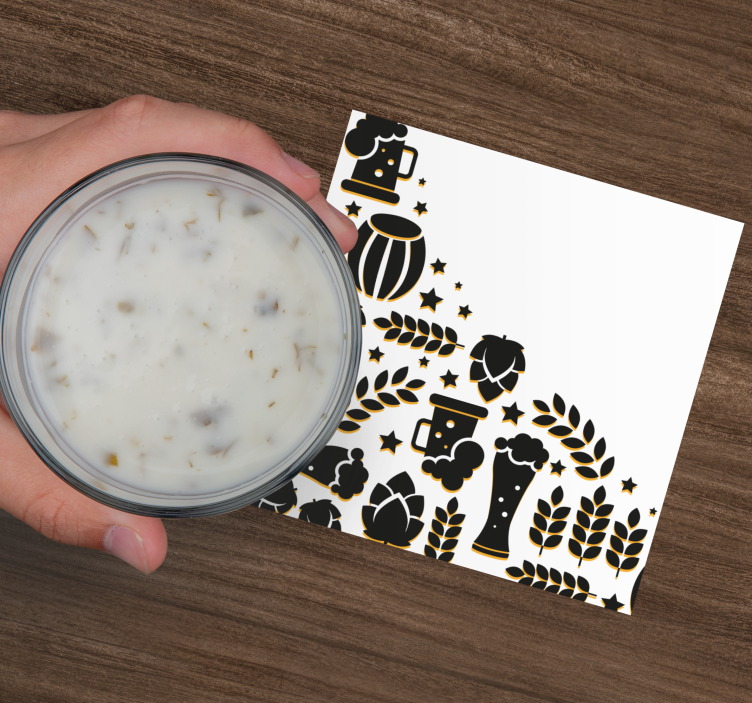 Glasunderlägg öl beer elements komposition - Tenstickers