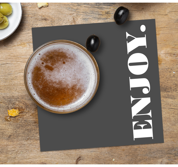 Glasunderlägg öl mörkgrå texturerad njutning - Tenstickers