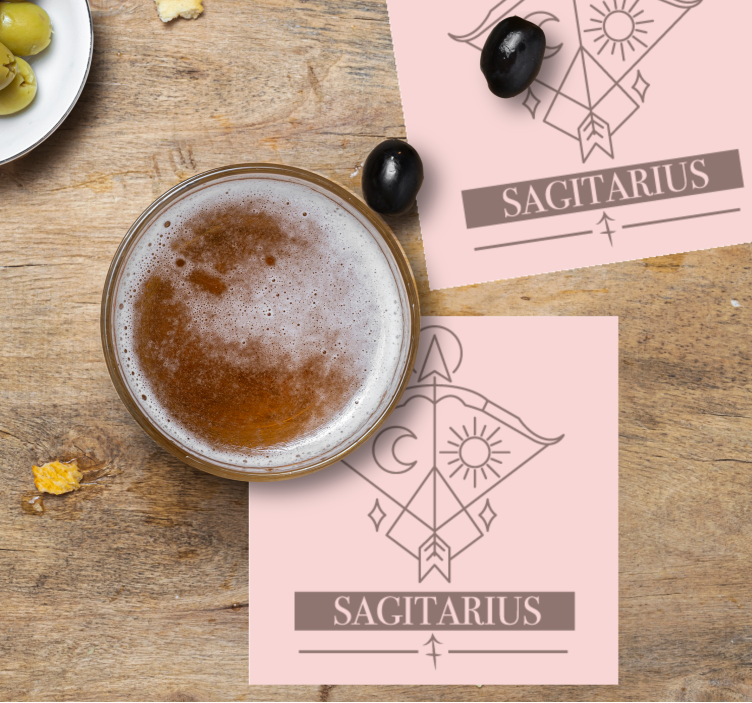 Glasunderlägg öl stjärntecken skytten - Tenstickers