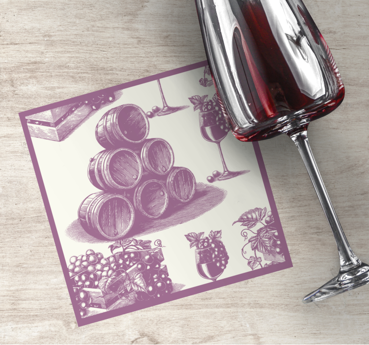 Glasunderlägg öl vinfat och glas - Tenstickers