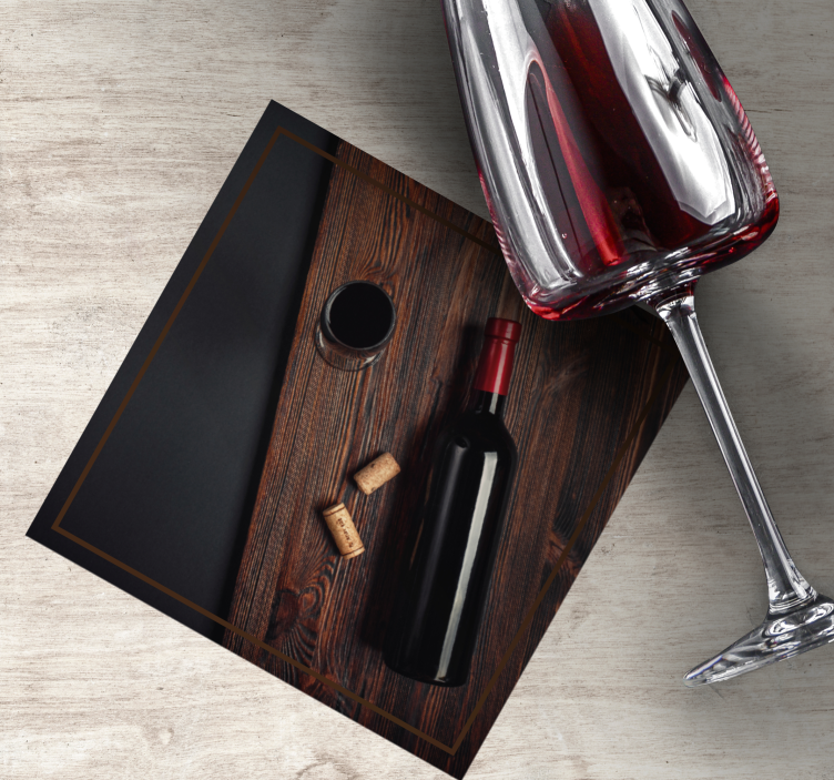 Glasunderlägg öl vinflask korkar dryck - Tenstickers