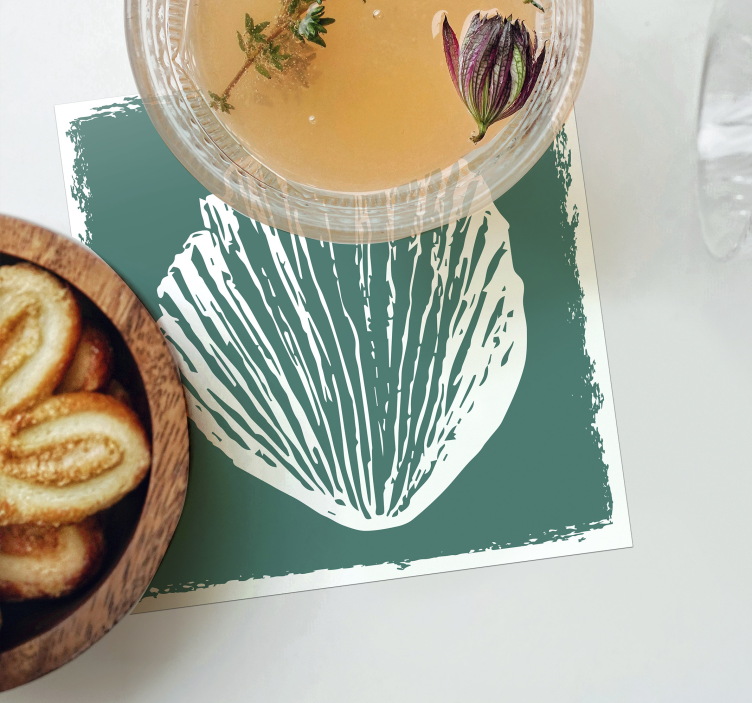 Glasunderlägg snäcktryck mönster - Tenstickers