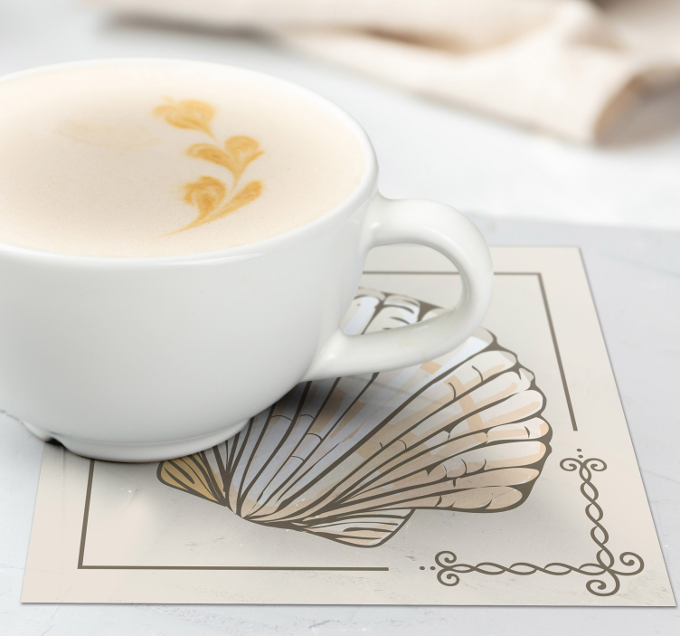 Glasunderlägg vintage med elegant snäckmotiv - Tenstickers