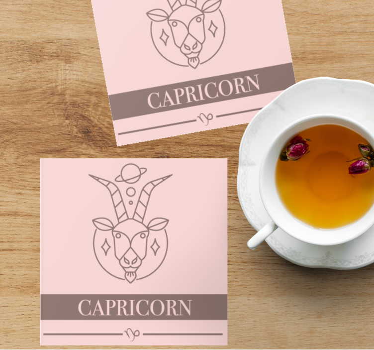 Glasunderlägg vintage stenbockens zodiakget - Tenstickers