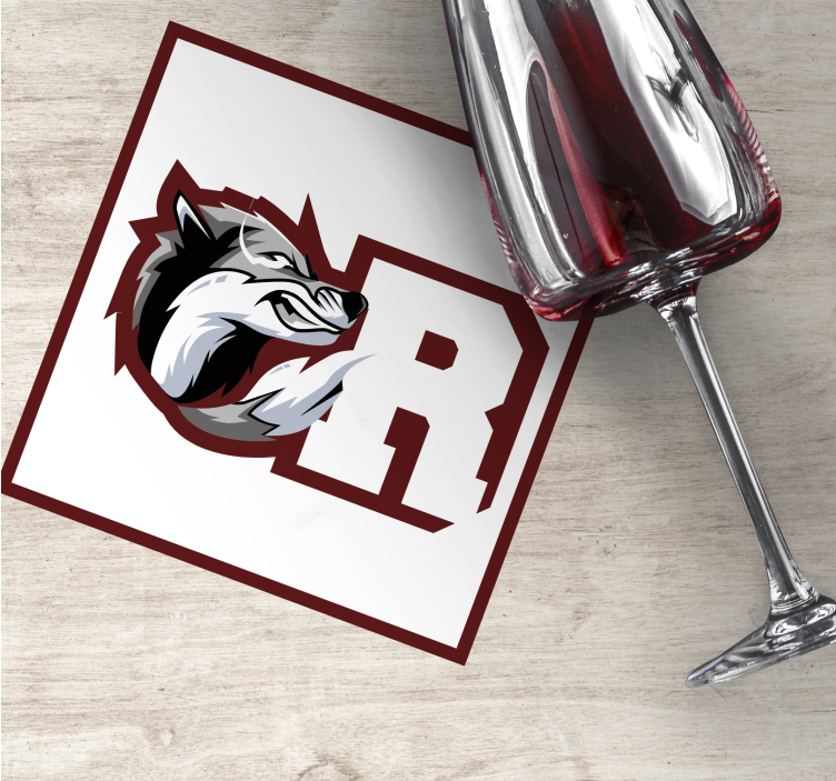 Grå varg personliga glasunderlägg - Tenstickers