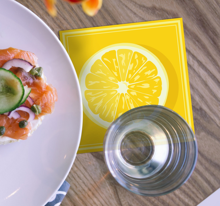 Gul citronskiva citrusfartyg - Tenstickers