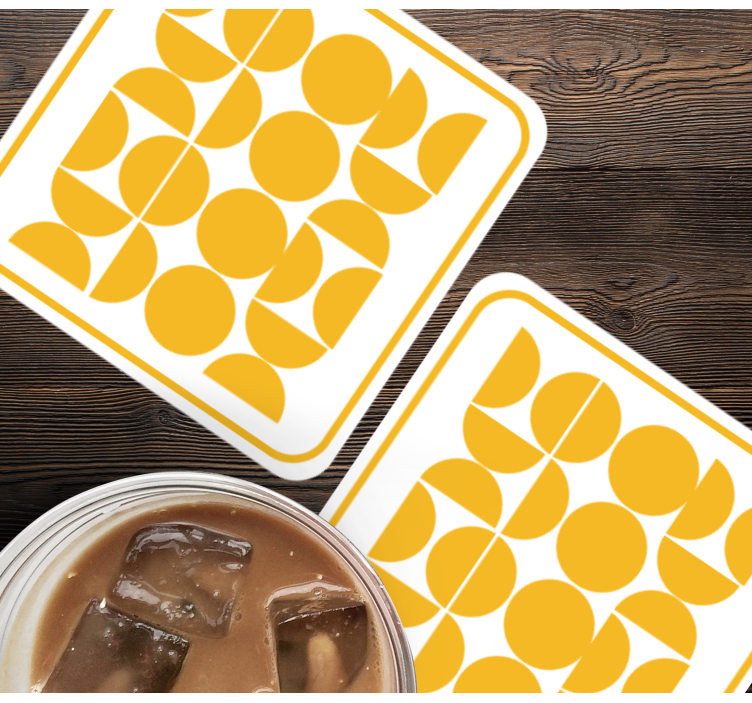 Halva cirklar geometrisk konst modern glasunderlägg - Tenstickers