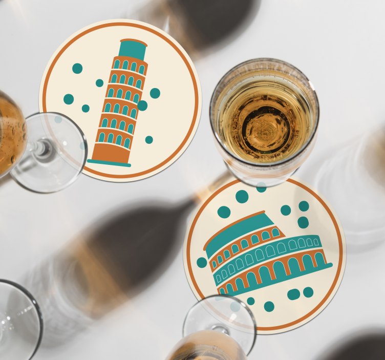 Italienska färgade ikoner mer glasunderlägg - Tenstickers