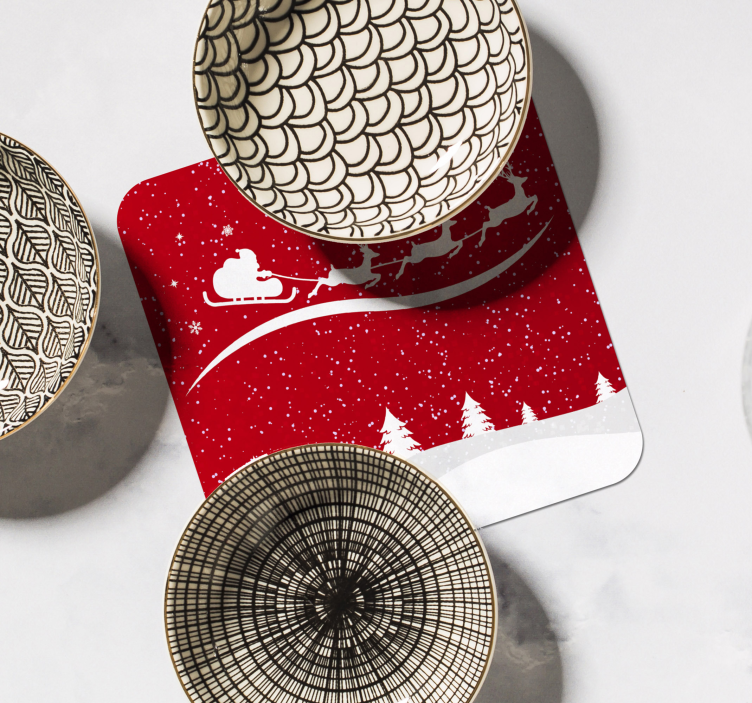 Jul våg drink glasunderlägg - Tenstickers