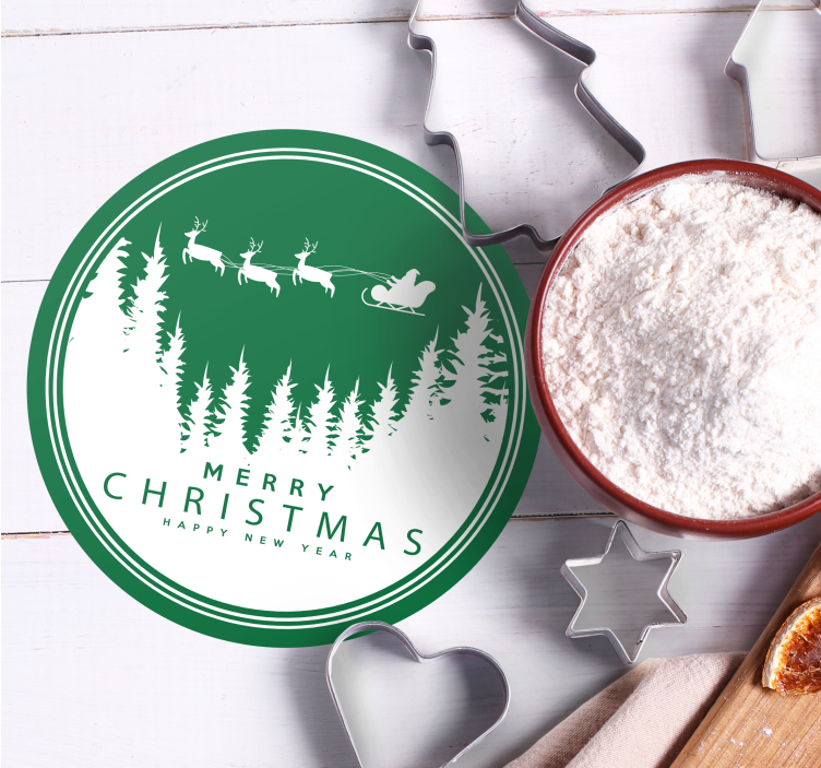 Julunderlägg festlig tomte släde scen - Tenstickers