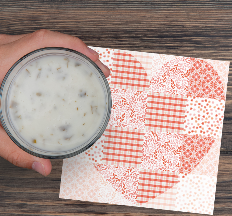 Julunderlägg hjärtformad lapptäcksmönster - Tenstickers