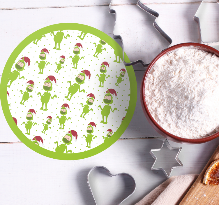 Julunderlägg med fantasifulla gröna figurer - Tenstickers