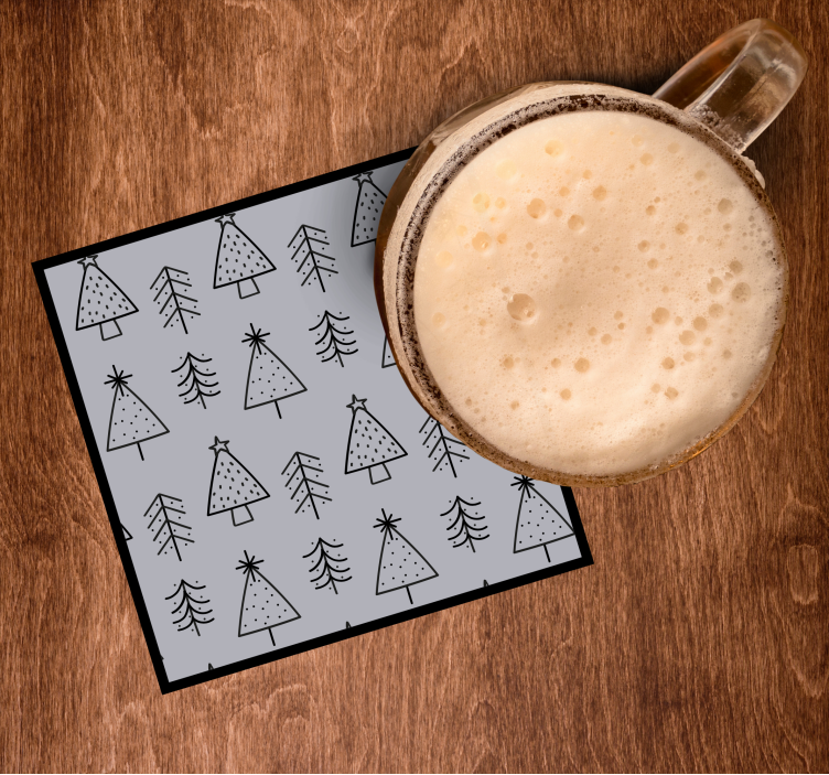 Julunderlägg med stiliserade trämönster - Tenstickers