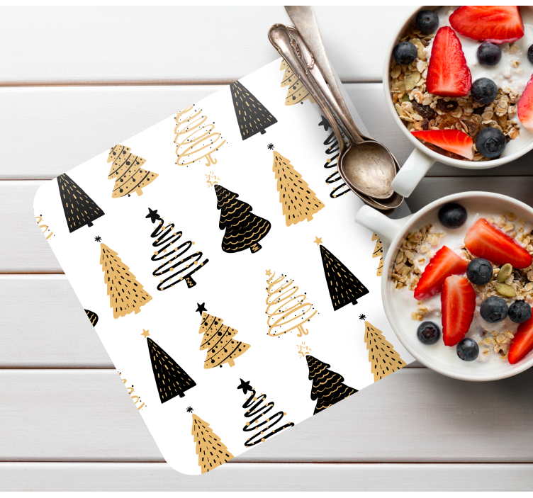 Julunderlägg med stiliserat trämönster - Tenstickers