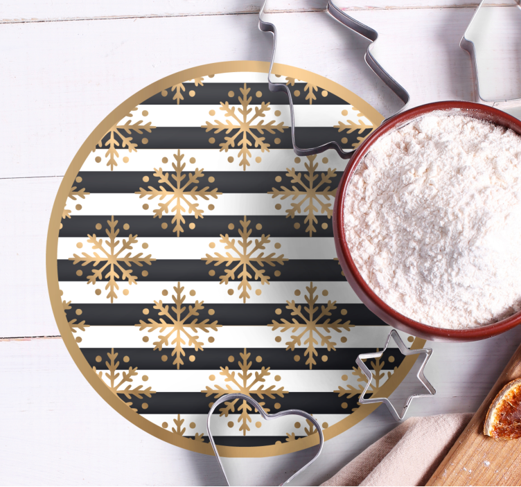 Julunderlägg randig snöflingemönster - Tenstickers