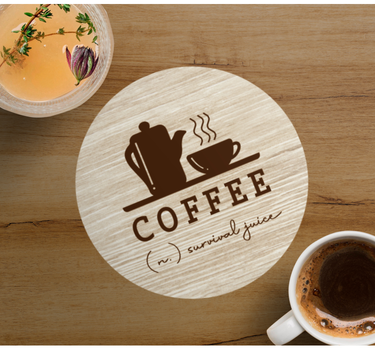 Kaffekanna och kopp anpassningsbar glasunderlägg - Tenstickers