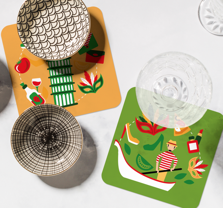 Mest kända ikoner i italien fler glasunderlägg - Tenstickers