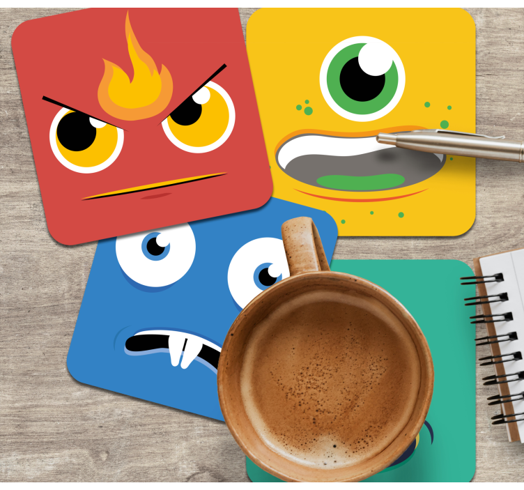 Monster barn nörd glasunderlägg - Tenstickers