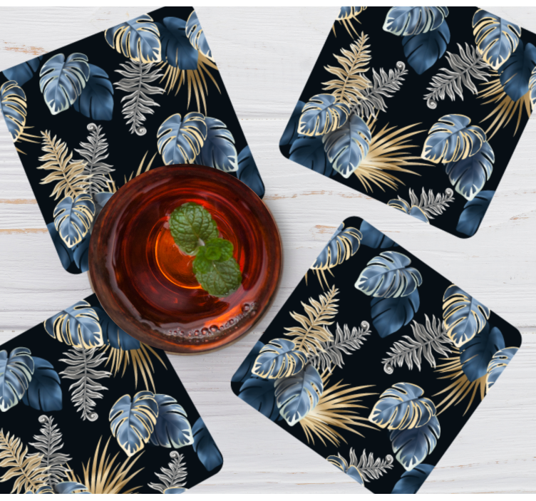 Monstera löv och palmer. Fler glasunderlägg - Tenstickers