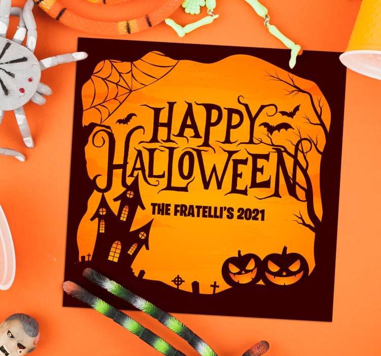 Personlig glad halloween-dalbana - Tenstickers