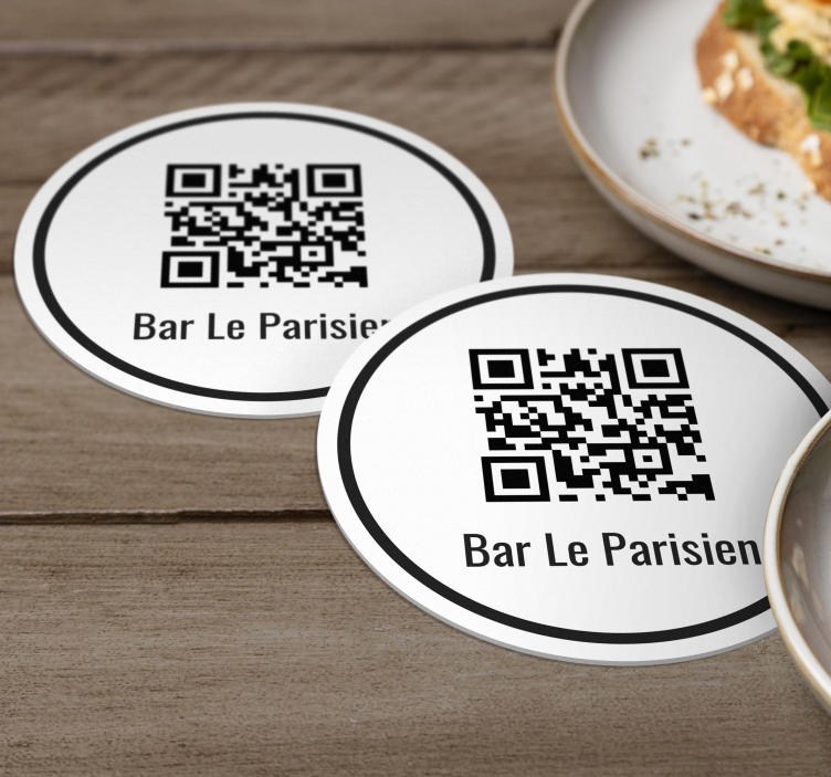QR-kod anpassningsbar glasunderlägg - Tenstickers