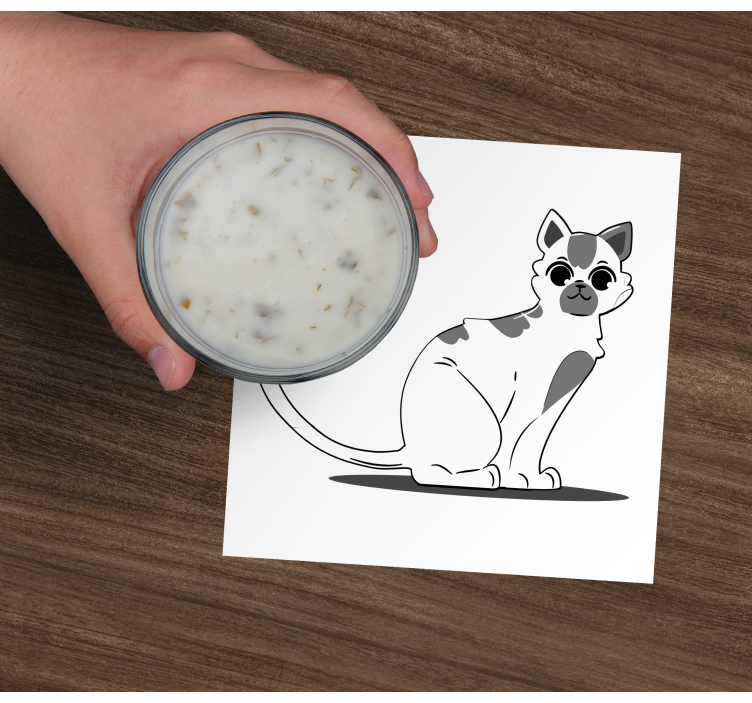 Dras katt vintage glasunderlägg - Tenstickers