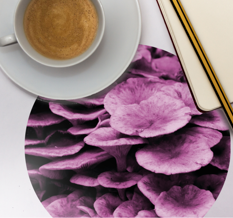 Rosa svamp gälar modern glasunderlägg - Tenstickers