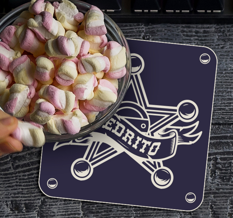 Sheriff med namn personifierade glasunderlägg - Tenstickers