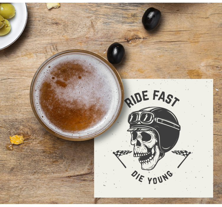 Skalle med racingglasögon Glasunderlägg nördar - Tenstickers