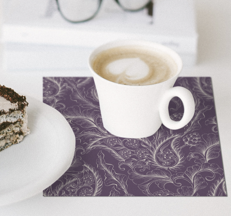 Delikat vintage blommig paisley glasunderlägg - Tenstickers