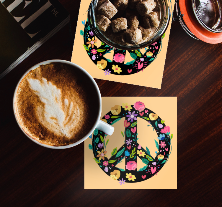 Svart fredssymbol vintage -dalbana - Tenstickers