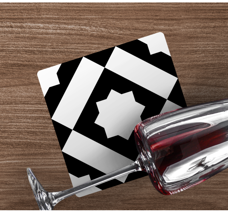 Svart fyrkantig kakelunderlägg - Tenstickers