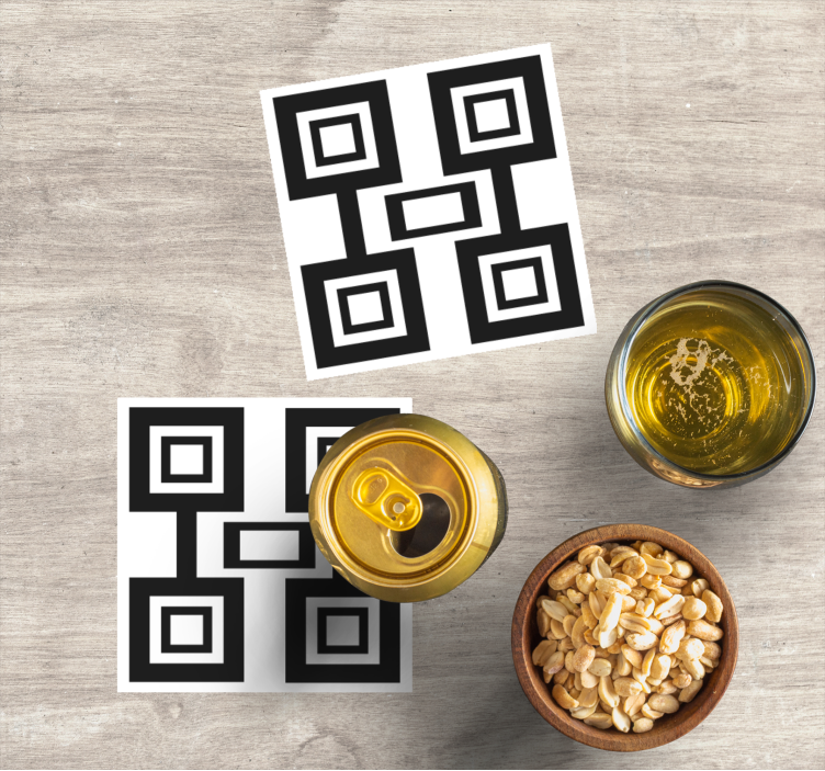 Svart rutmönster glasunderlägg - Tenstickers