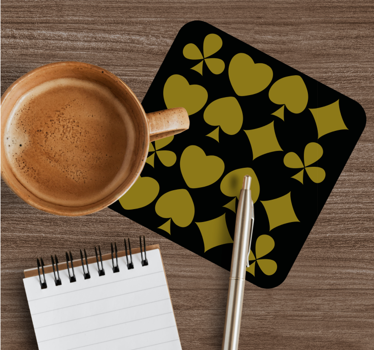 Svarta spelkort mönster nördunderlägg - Tenstickers