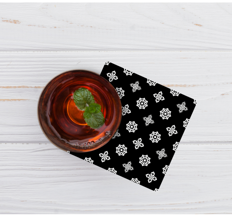 Svartvitt vintage mönster kakelunderlägg - Tenstickers